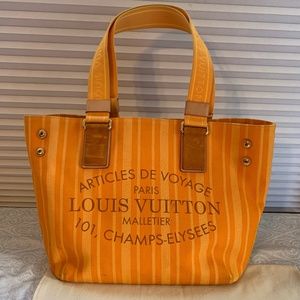 Gorgeous Louis Vuitton Denim/Leather Articles De Voyage Soleil Cabas PM!
